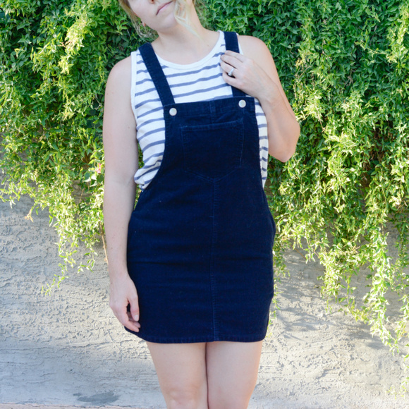 navy blue overall skirt